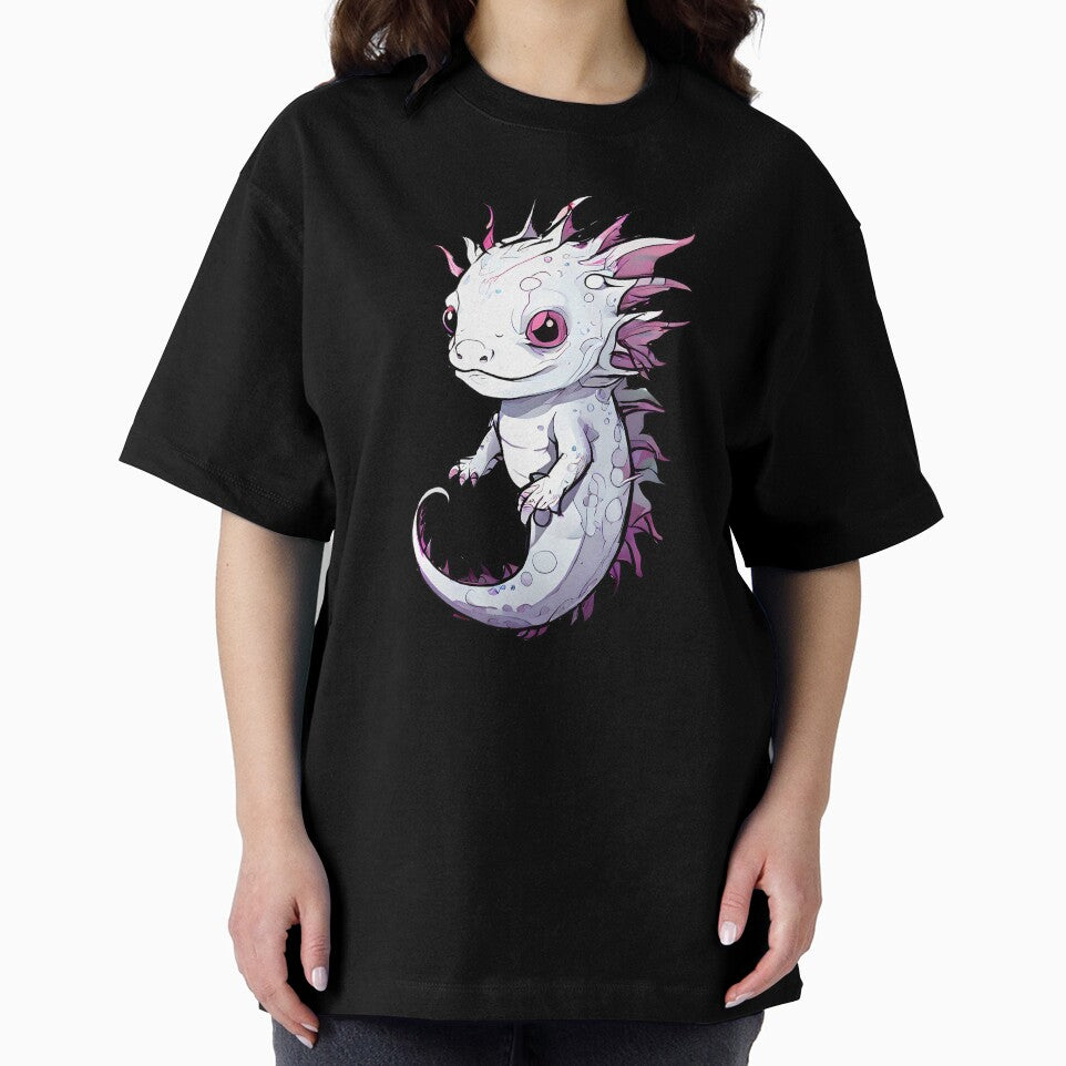Cute Pink Axolotl with Bright Pink Fins Art by RetroPop23