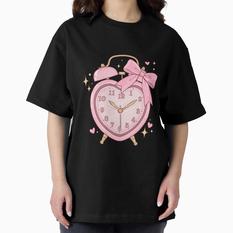 Coquette Pink Ribbon Heart Clock Soft Girl Aesthetic by HerTenderly