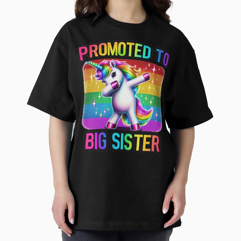 Promoted to Big Sister Girls Dabbing Unicorn Older Sister by MERCH HQ