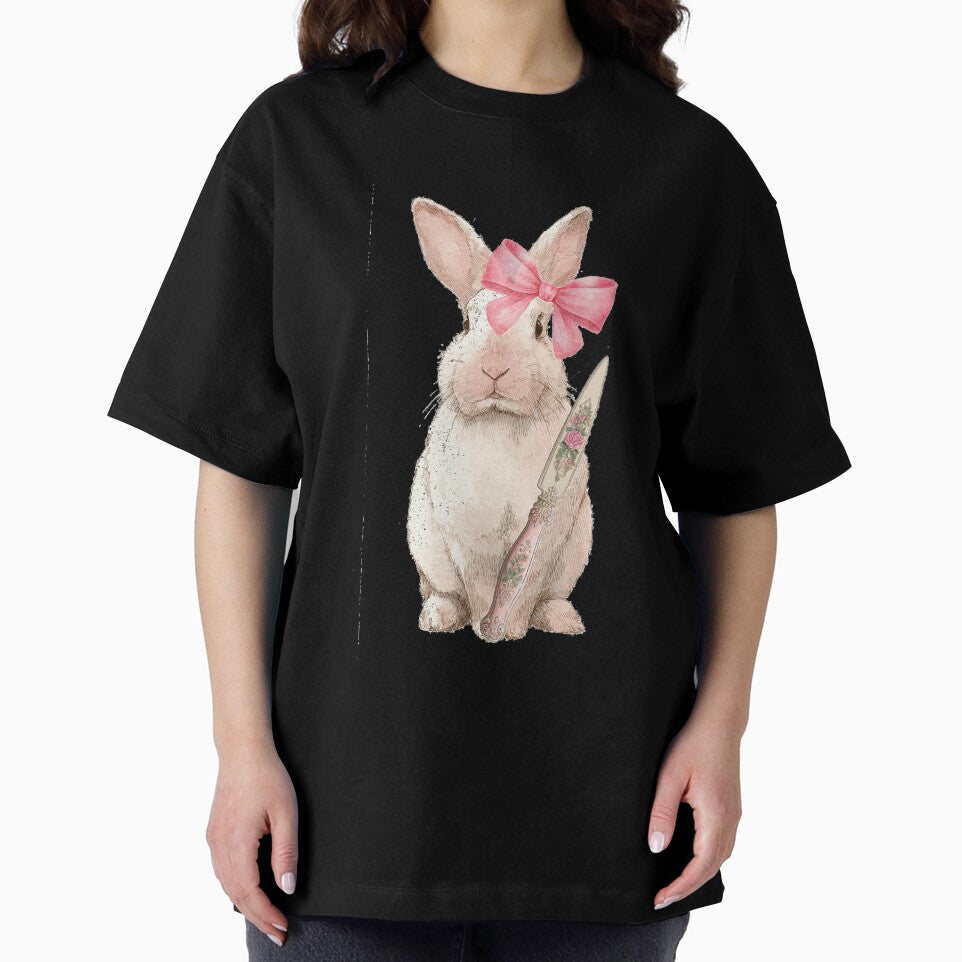 Victorian Coquette Bunny with Rococo Knife Sticker by mimesshop