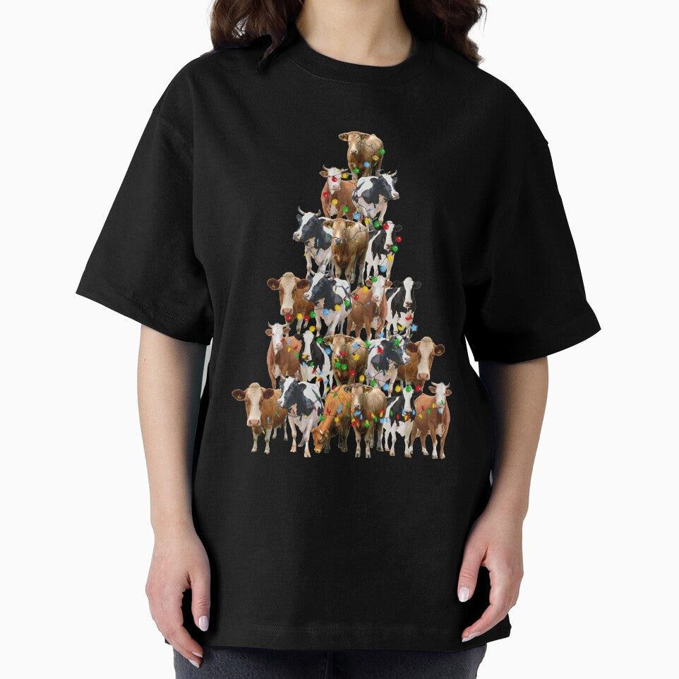 Funny Christmas Cows Tree by reginaturner