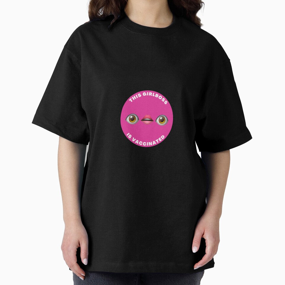 Vaccinated Girl Boss eye sticker by izzymagsdesigns