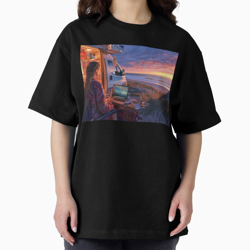 Digital Nomad Dreams: Sunset at the Beach by ACuriousshoppe