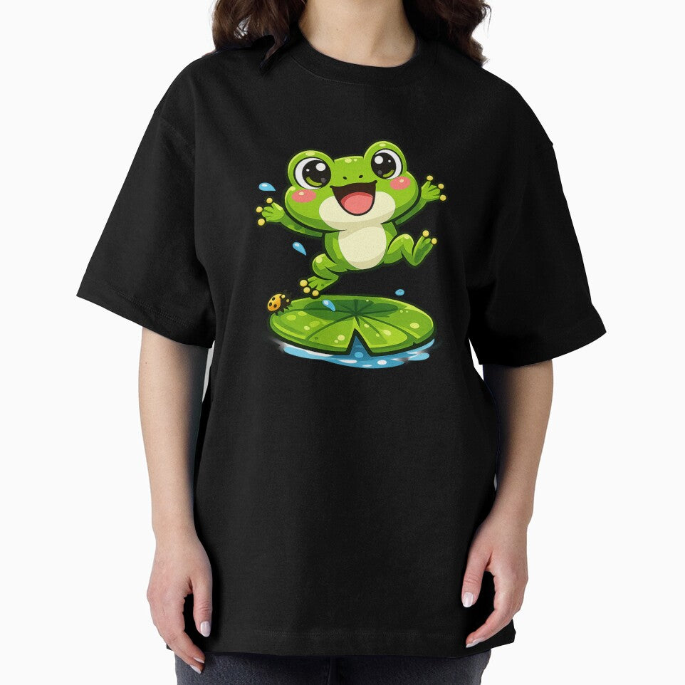 Happy frog on a water lily by FroggyOnly