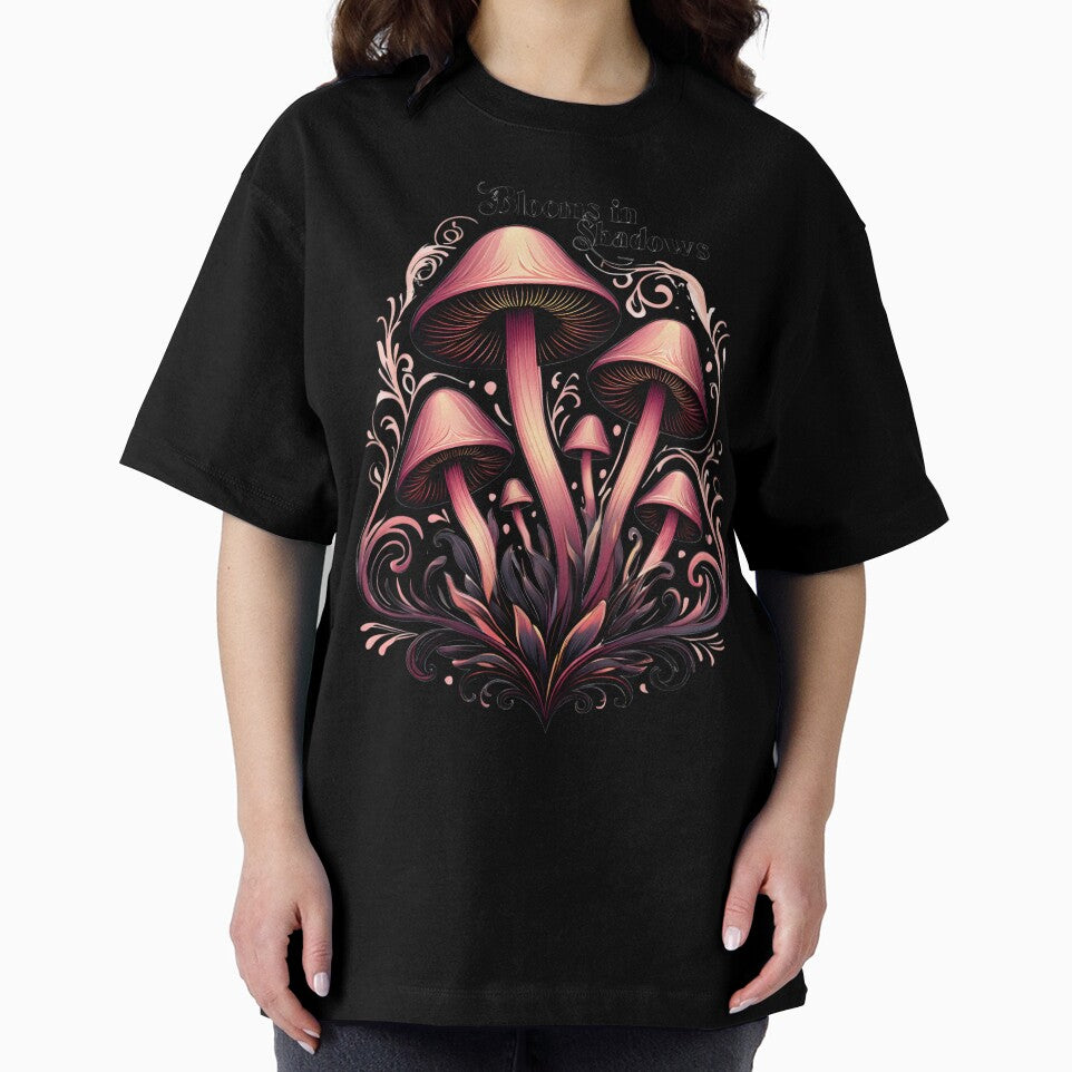Blooms in Shadows - Whimsigoth Mushroom Art | Pastel Goth Botanical Print by AnnDesignStudio