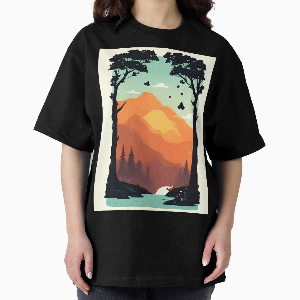 Elevate Your Home Decor with Our Minimalist Landscape Mountain Trees Prints by supeart
