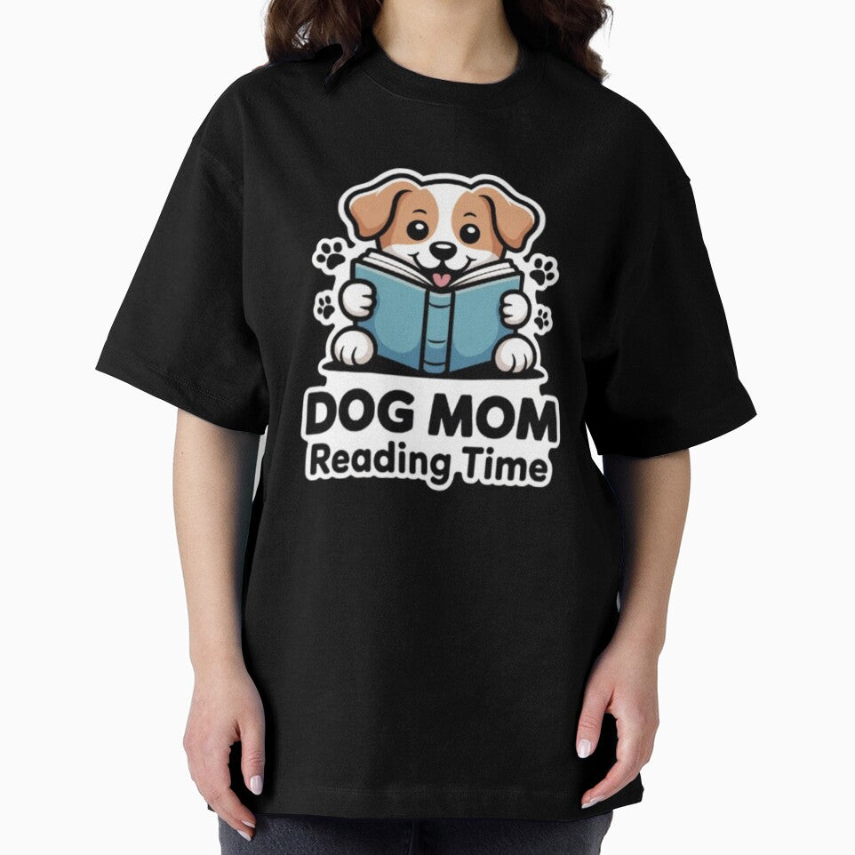 Dog Mom Reading Time Cute Dog Book Lover Sticker by KomalArtStudio
