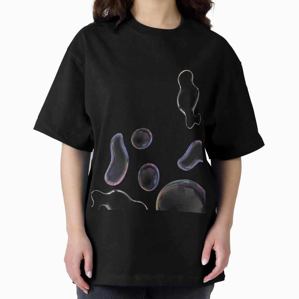 Soap Bubble Shapes – Iridescent Abstract on Black Poster by Levision