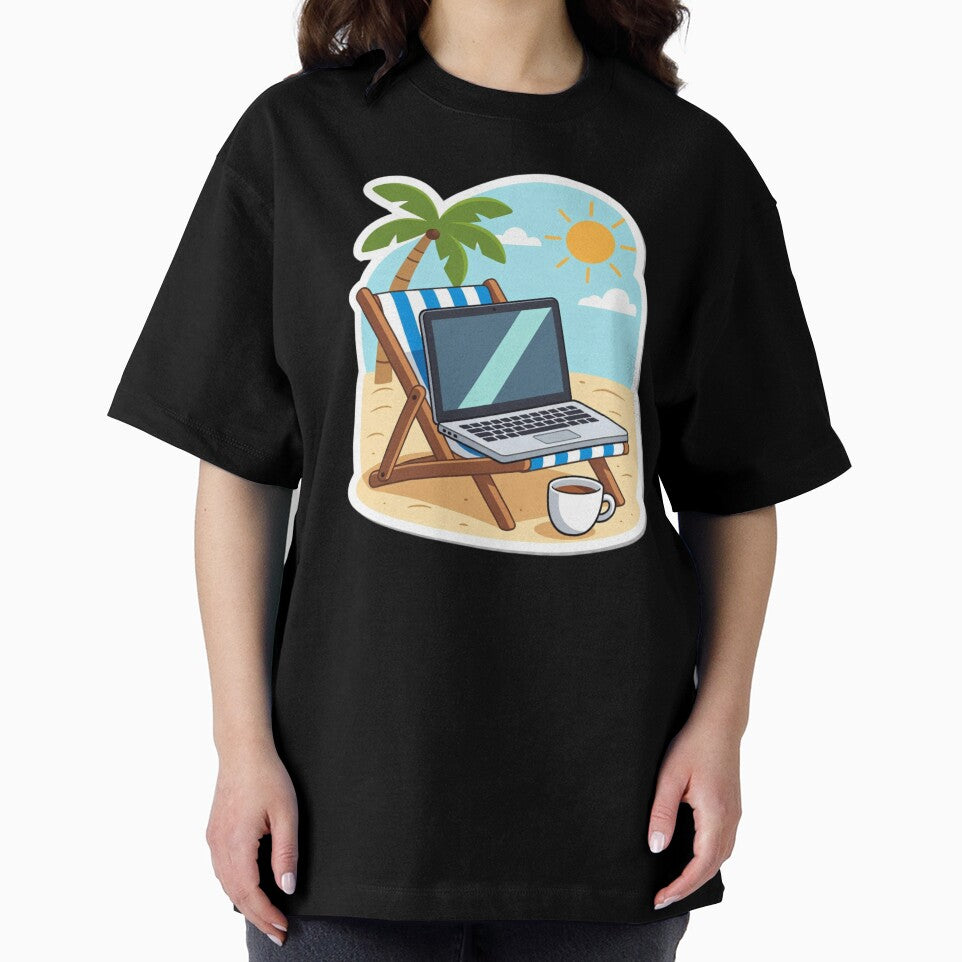 Work From Beach Digital Nomad Remote Work Laptop Lifestyle by ZYNORAworld