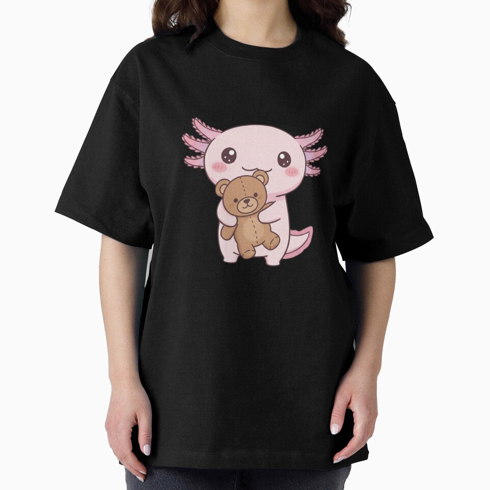 Teddy bear Axolotl cute kawaii pink funny adorable doodle birthday christmas by CheeseBlueprint