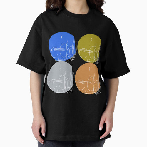 Abstract line art, geometric shapes,  polygon and circles lineart collection  (colored) #66 by Henri Le Vatius
