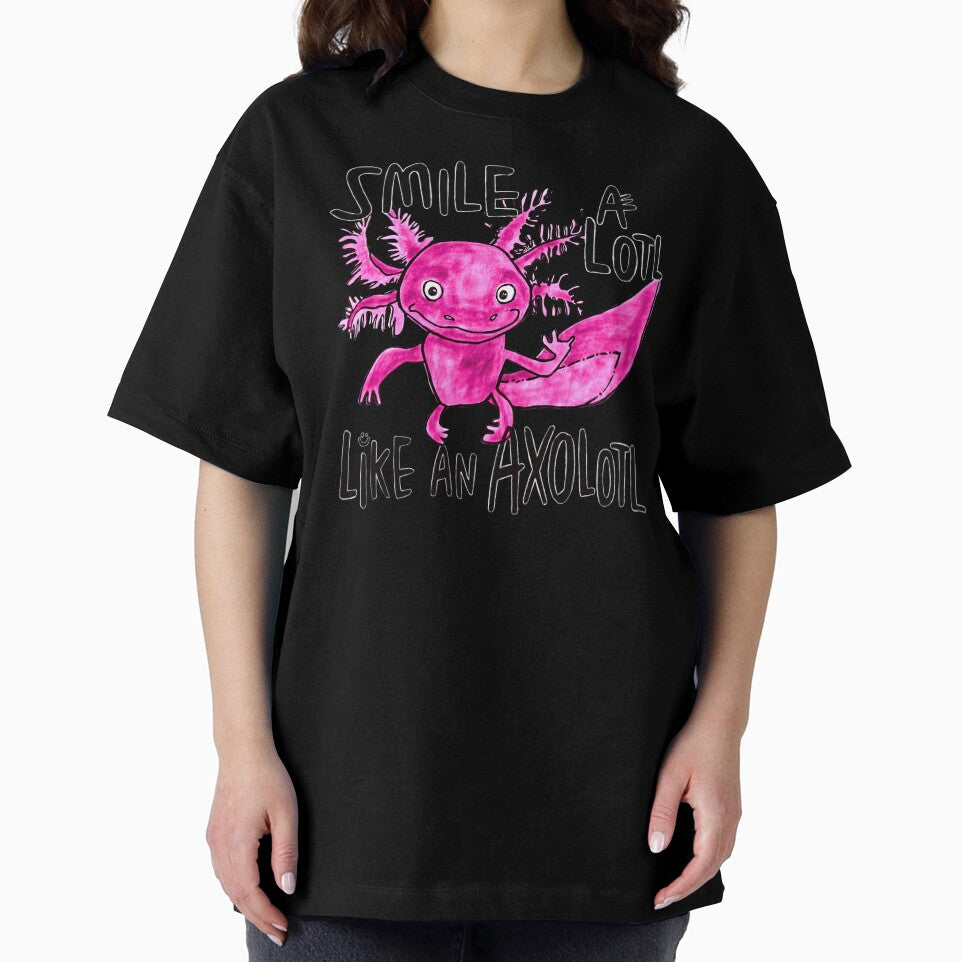 Cute Pink Axolotl Smile by badlydrawnbabe