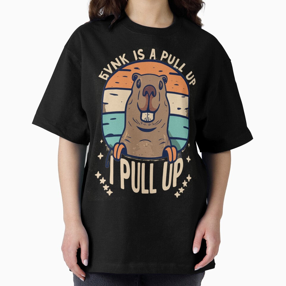 ok i pull up Capybara T-shirt  Chill Vibes Tee Relaxation T-shirt by Vnosdesign