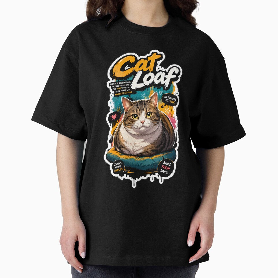 Loaf Cat Bread Kitty Cute Lover Bakery Humor Relaxed Sitting Baking Domestic Funny Graphic Pun Design by DUMEJE