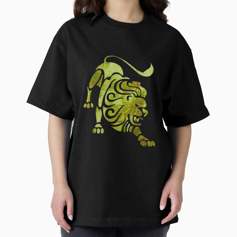 Leo Zodiac Symbol Silhouette Design With August Birthstone Peridot Background by TacoRose