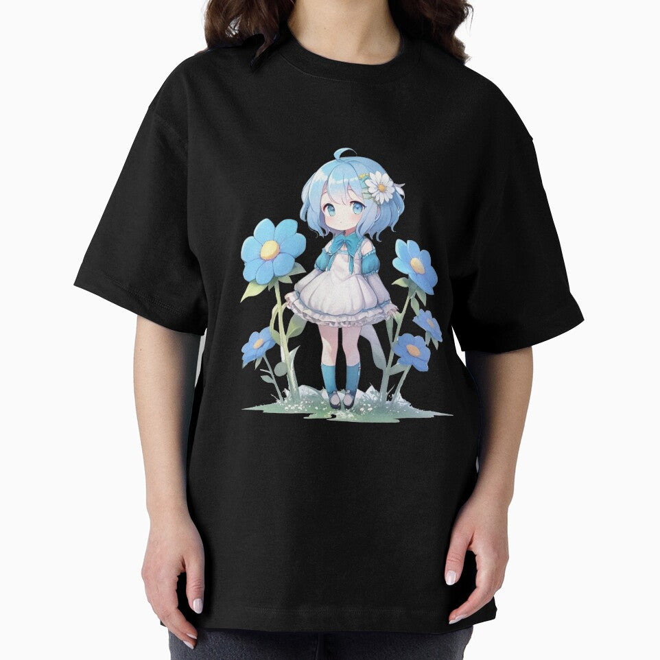 Blue-haired chibi anime girl by Curious Conquests