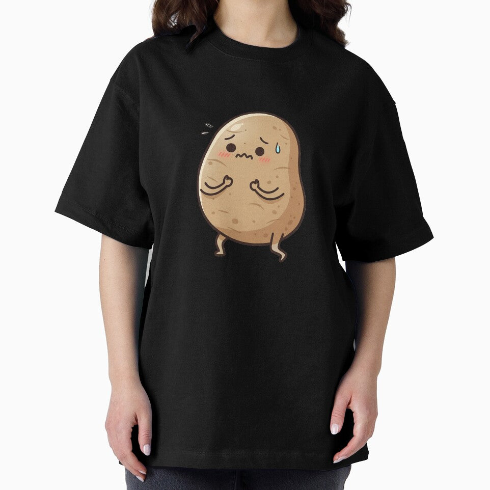 Worried Potato – Funny Anxiety Mascot Art Red by Strange Comforts
