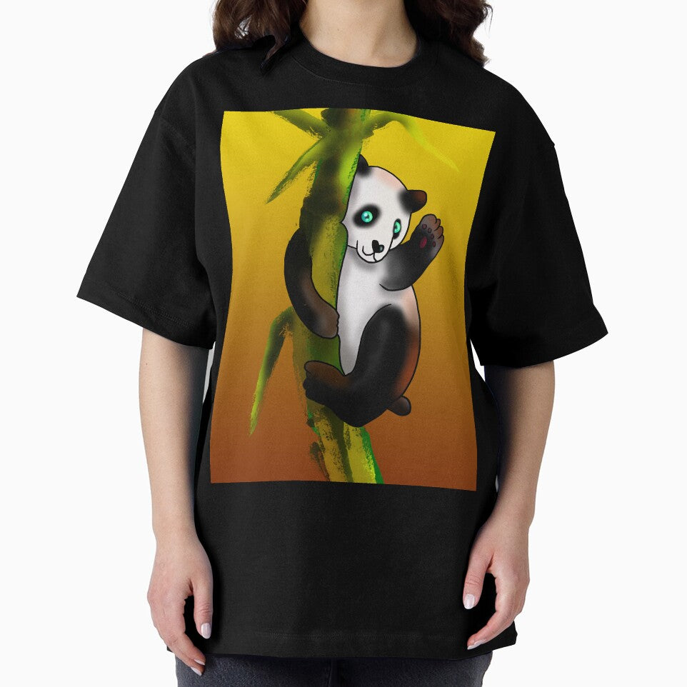 cartoon panda on bamboo by BeingNow