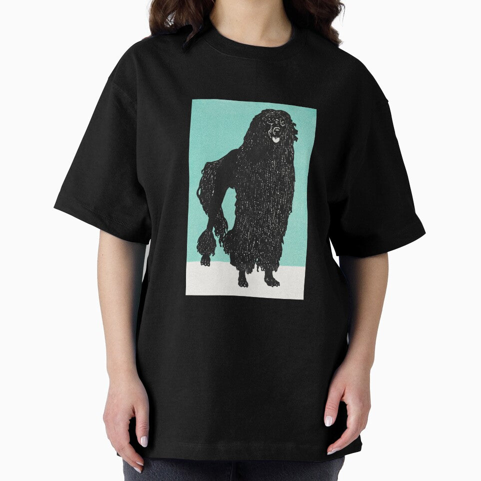 Black Poodle Dog Blockprint Poster by Old Soul Vintage