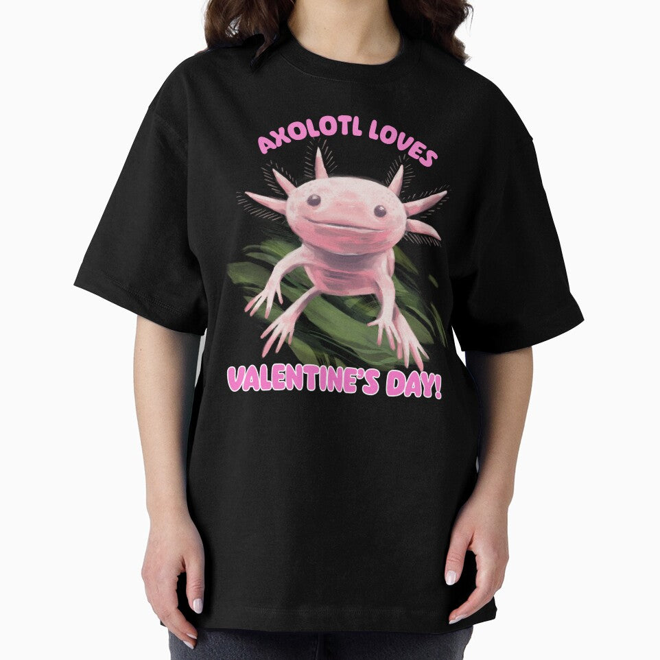 Axolotl Loves Valentine's Day! - Sweetheart Axolotl Valentine's Day by Fede Prints