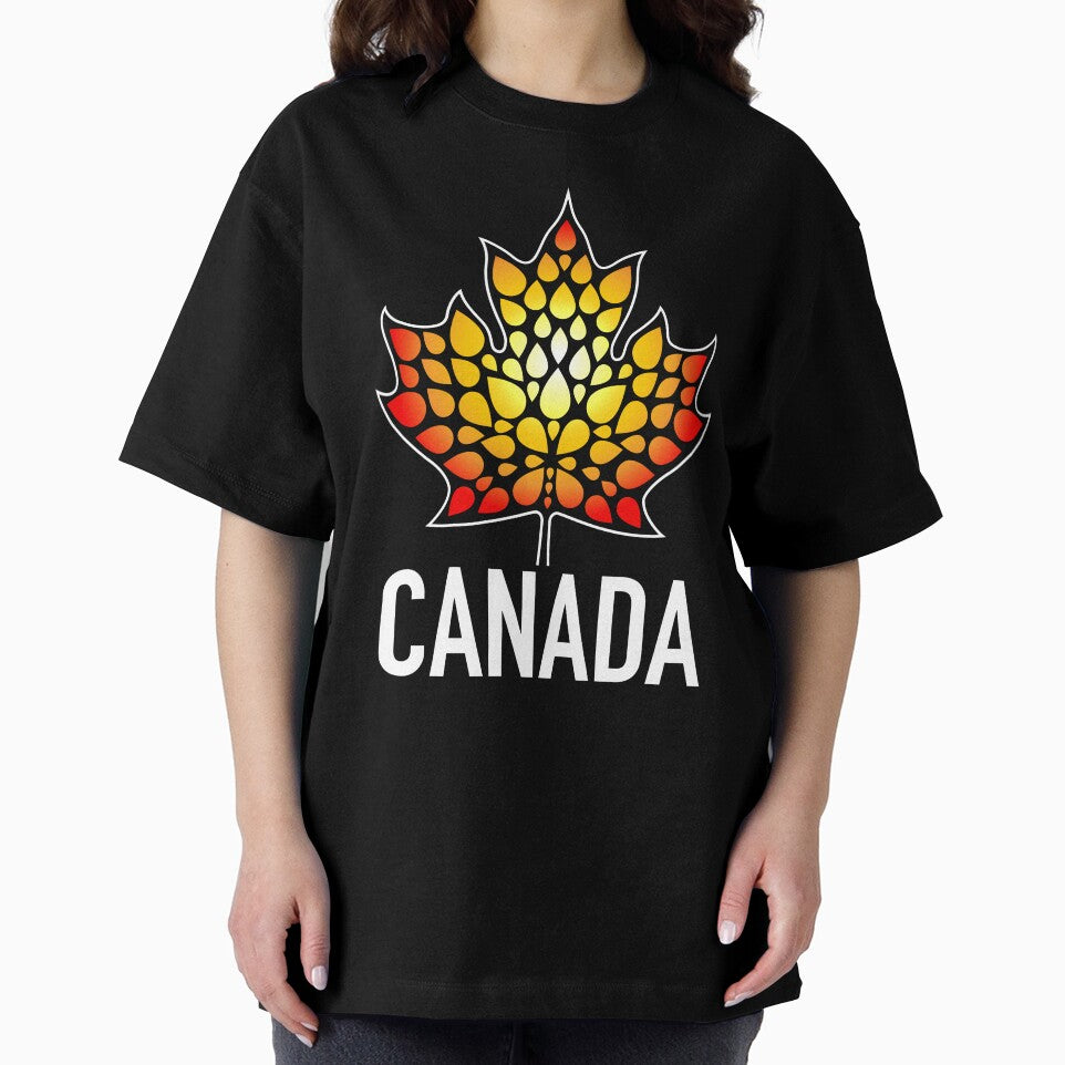 CANADA FIRE Maple Leaf Black Background by Great Canadian Collective
