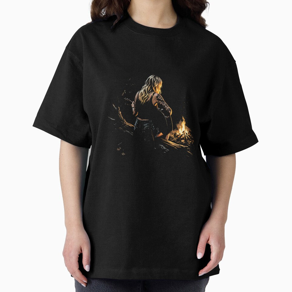 By the Campfire Oversized T-Shirt by DArtfulStudio