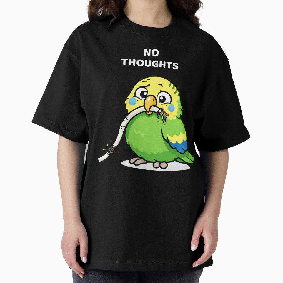 No Thoughts Head Empty Budgie Funny Bird Meme by FeatherChaos