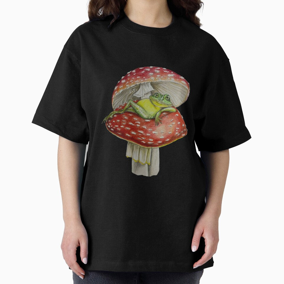 Frog on a mushroom ‘paint me like your French ladies’ by TraceyEvansArt