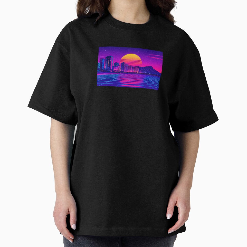 Retro-futuristic vibes Honolulu Waikiki beach by A E S T H E T A T A G