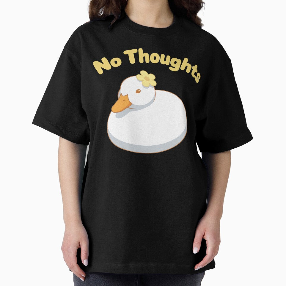 No Thoughts Head Empty Cute Duck with Flower by DigitalGlade