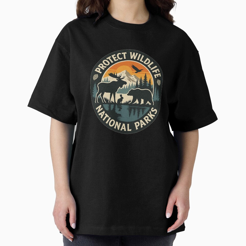 Protect Wildlife National Parks Retro Vintage Outdoor T-Shirt by julimarks