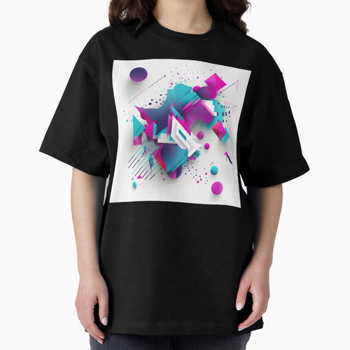 3D Geometric Neon Splash Abstract Art by PaintbrushPlace