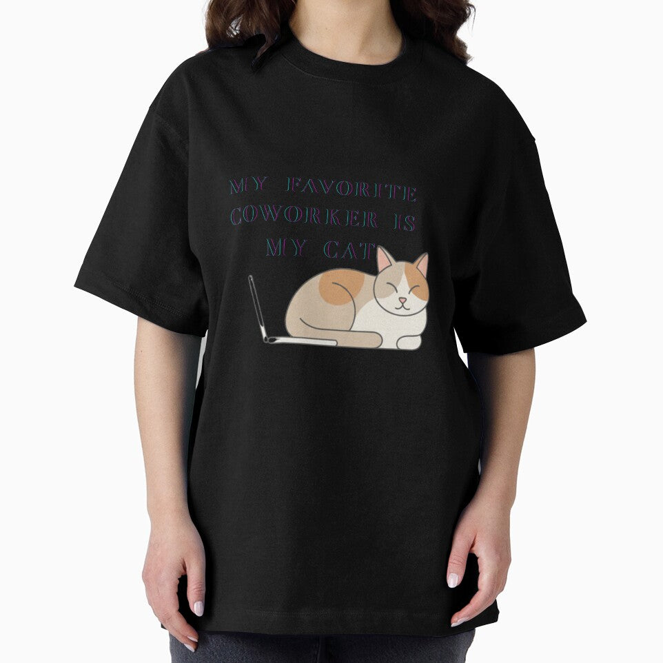 Funny Remote Work Cat Coworker - Minimalist Home Office Decor by Pukisdaizi