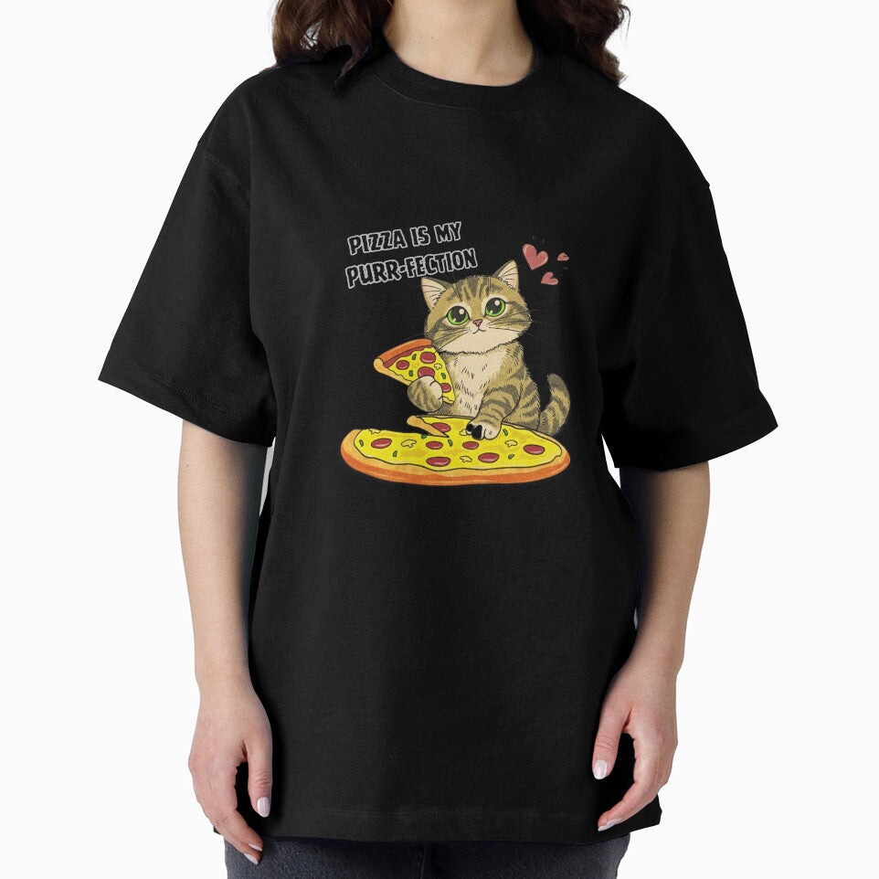 Pizza Is My Purr-fection – Cute Cat Pizza Lover Design by LittleLoopArt