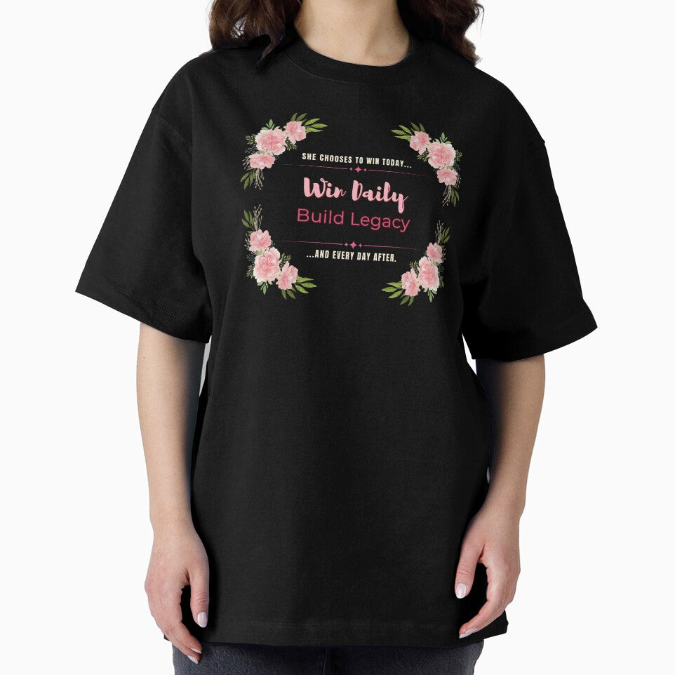 Feminine - Win Daily, Build Legacy - Dark, Pink by Inspirit Threads