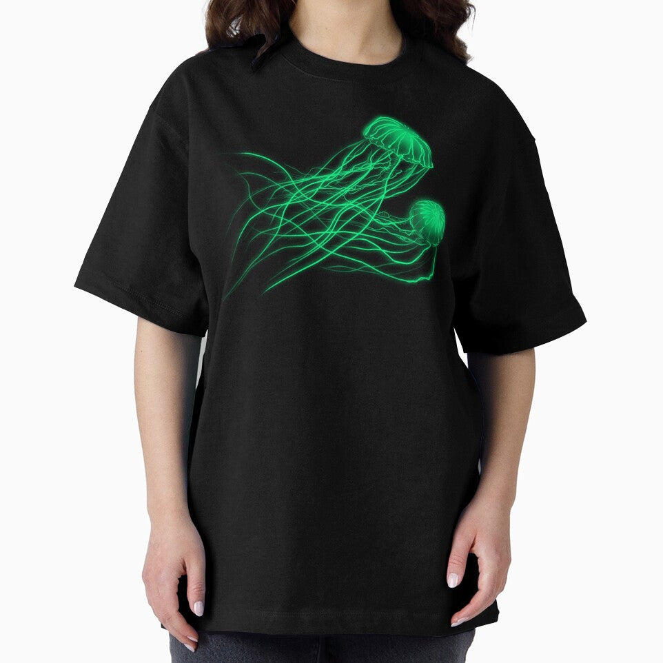 Green Neon Jellyfish by Onisym Design