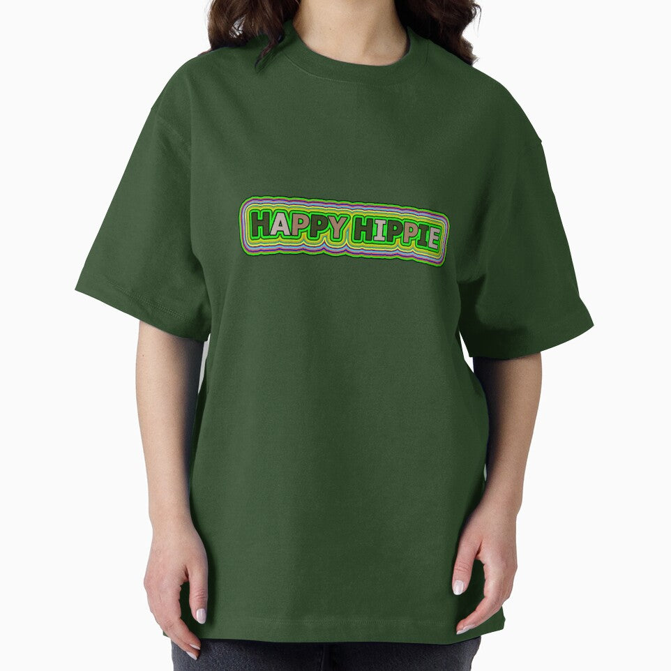 Happy Hippie Words Hippie Vibes Retro Lines 4 of 4 by Beachy