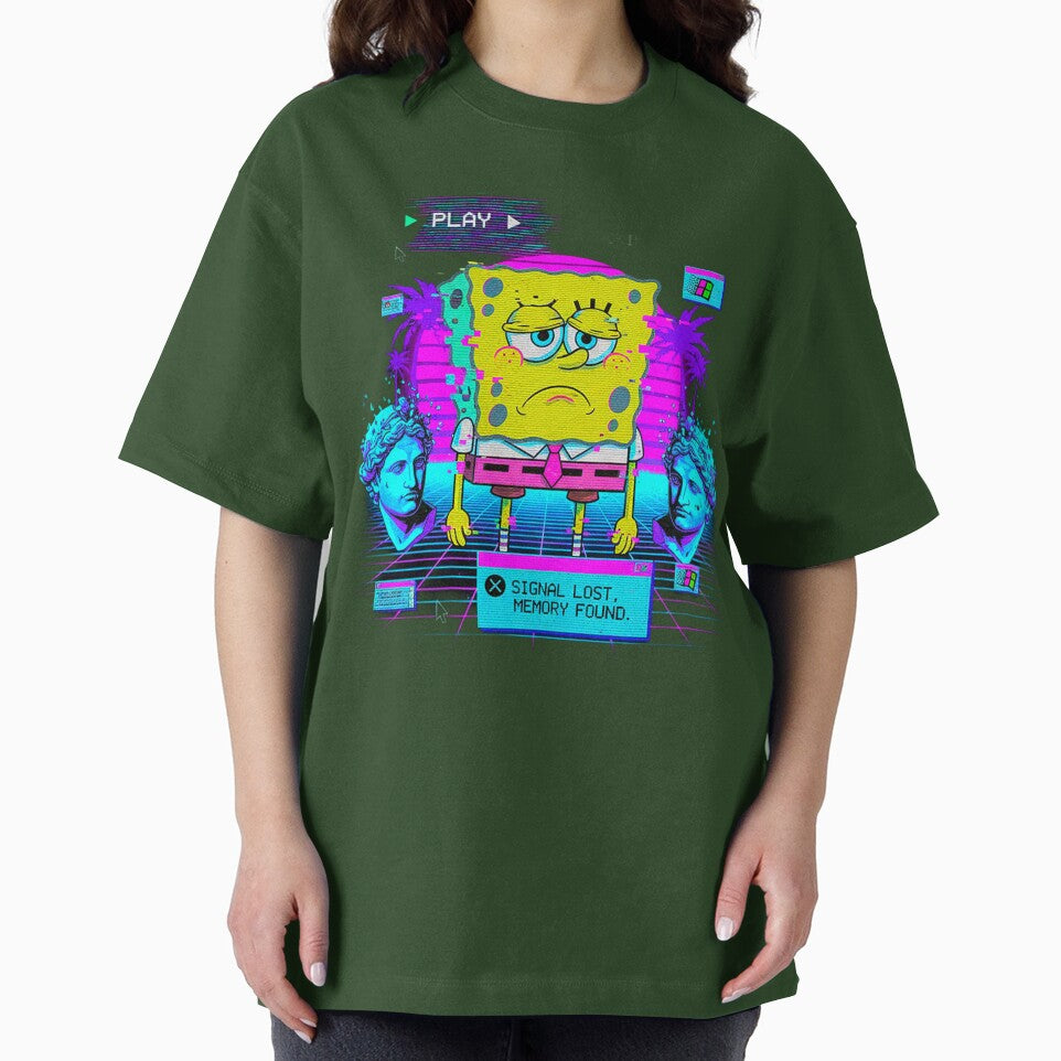Neon Sad Sponge: VHS Vaporwave Memory by A E S T H E T A T A G