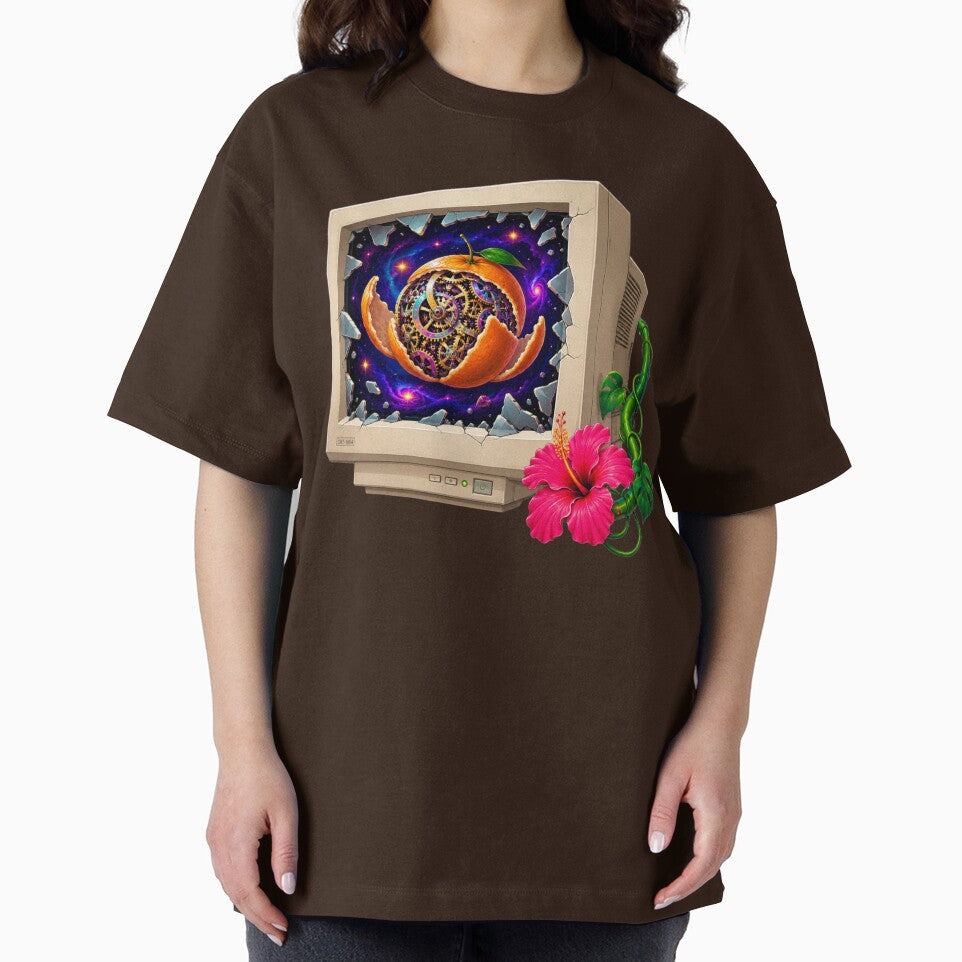 Surreal Cosmic Bloom Vintage Tech Art by MarVan-Prints