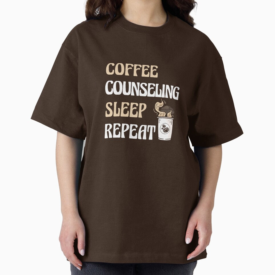 Coffee Counseling Sleep Repeat Mental Health Counselor Premium Tri-blend T-Shirt by JJLetterDesigns
