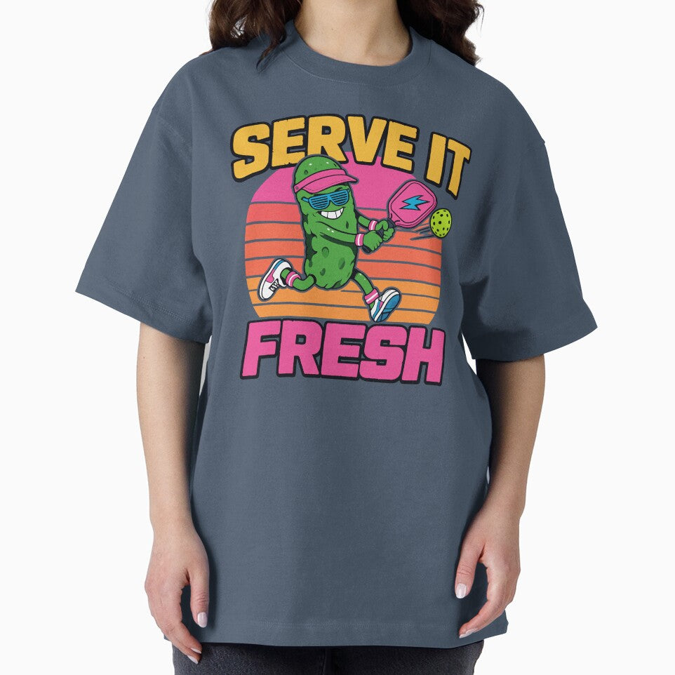 Serve It Fresh Retro Pickleball Player by DigitalGlade