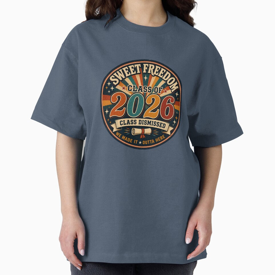 Class of 2026 Retro Senior Graduation Badge by Swanny's Custom T-shirt and Gift Designs