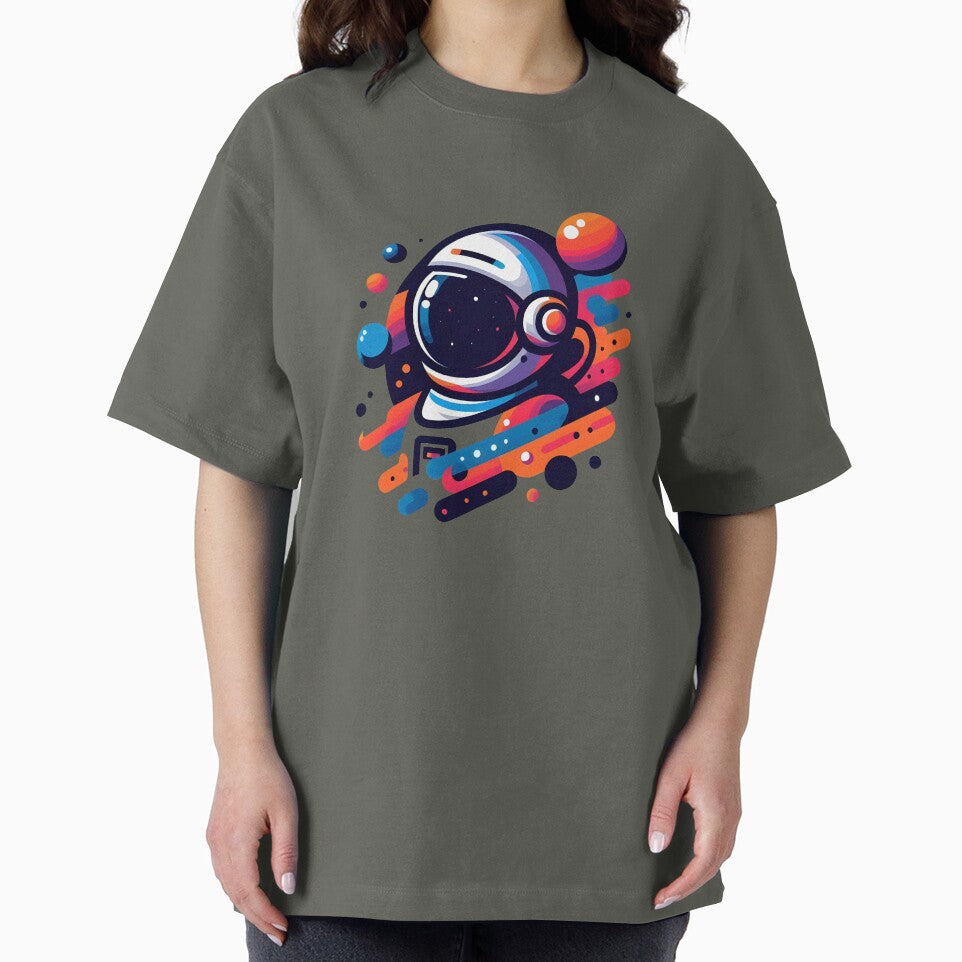 Colorful Space Astronaut Helmet – Cosmic Galaxy Illustration by PalmixArt