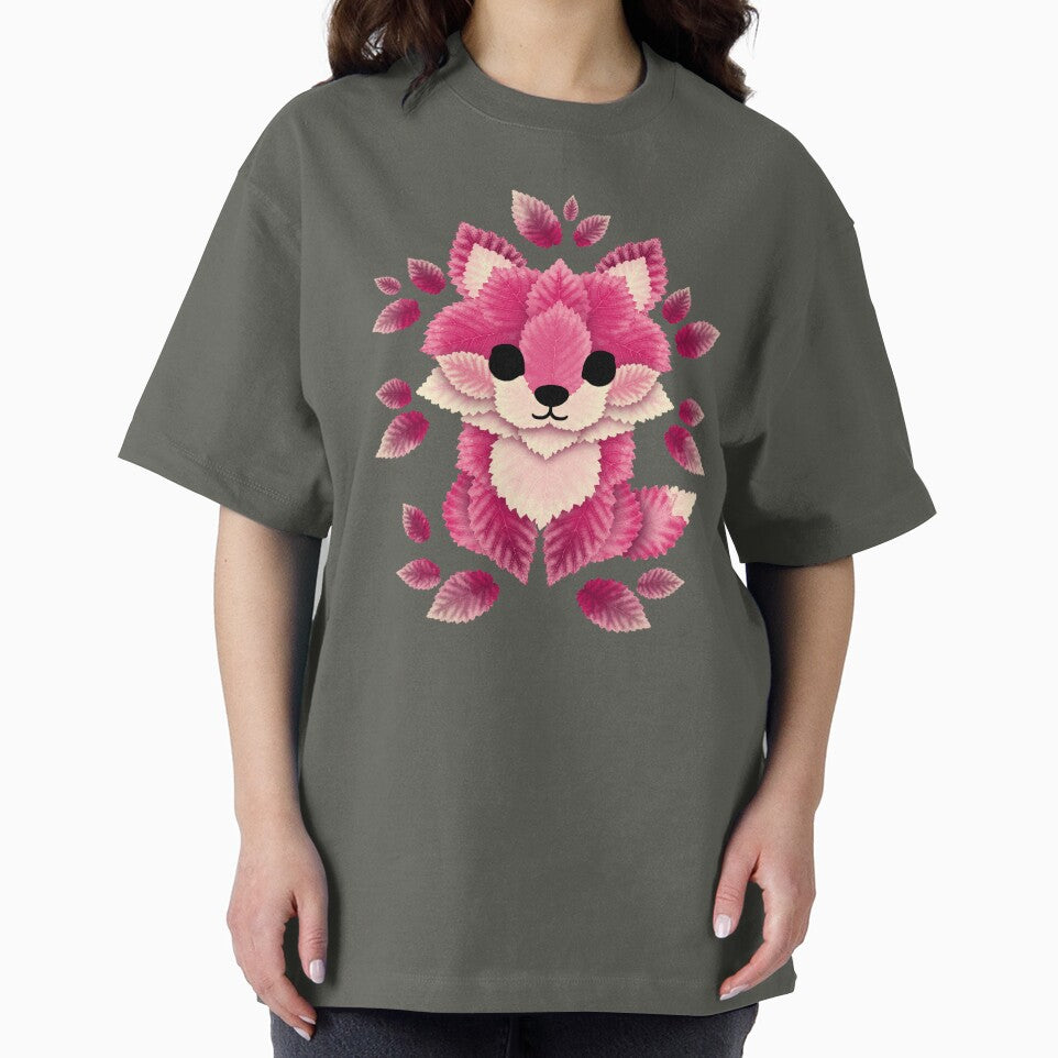 Pink fox of leaves by NemiMakeit