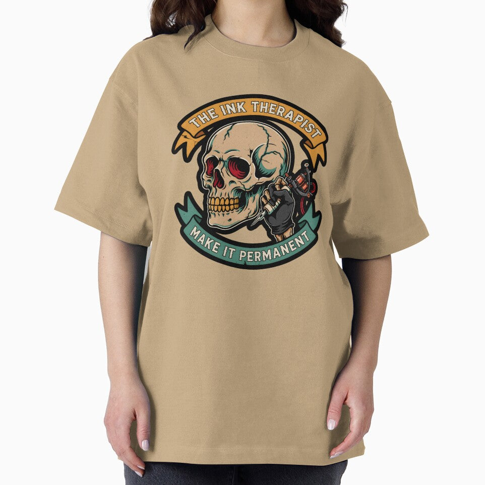 The Ink Therapist Tattoo Artist Skull Vintage Banner by Enea Kelo