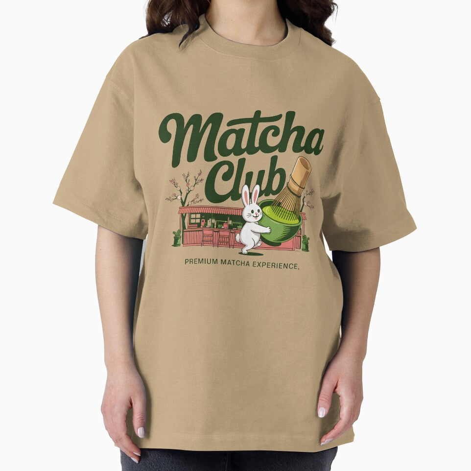 Matcha Club Premium Matcha Experience Cute Bunny Tea Lover Shirt by Raw Tigers