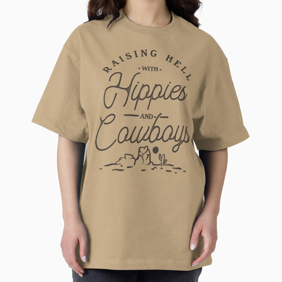 Hippies and Cowboys - Raising Hell with the Hippies and the Cowboys | Beige Tan by Any Color Designs