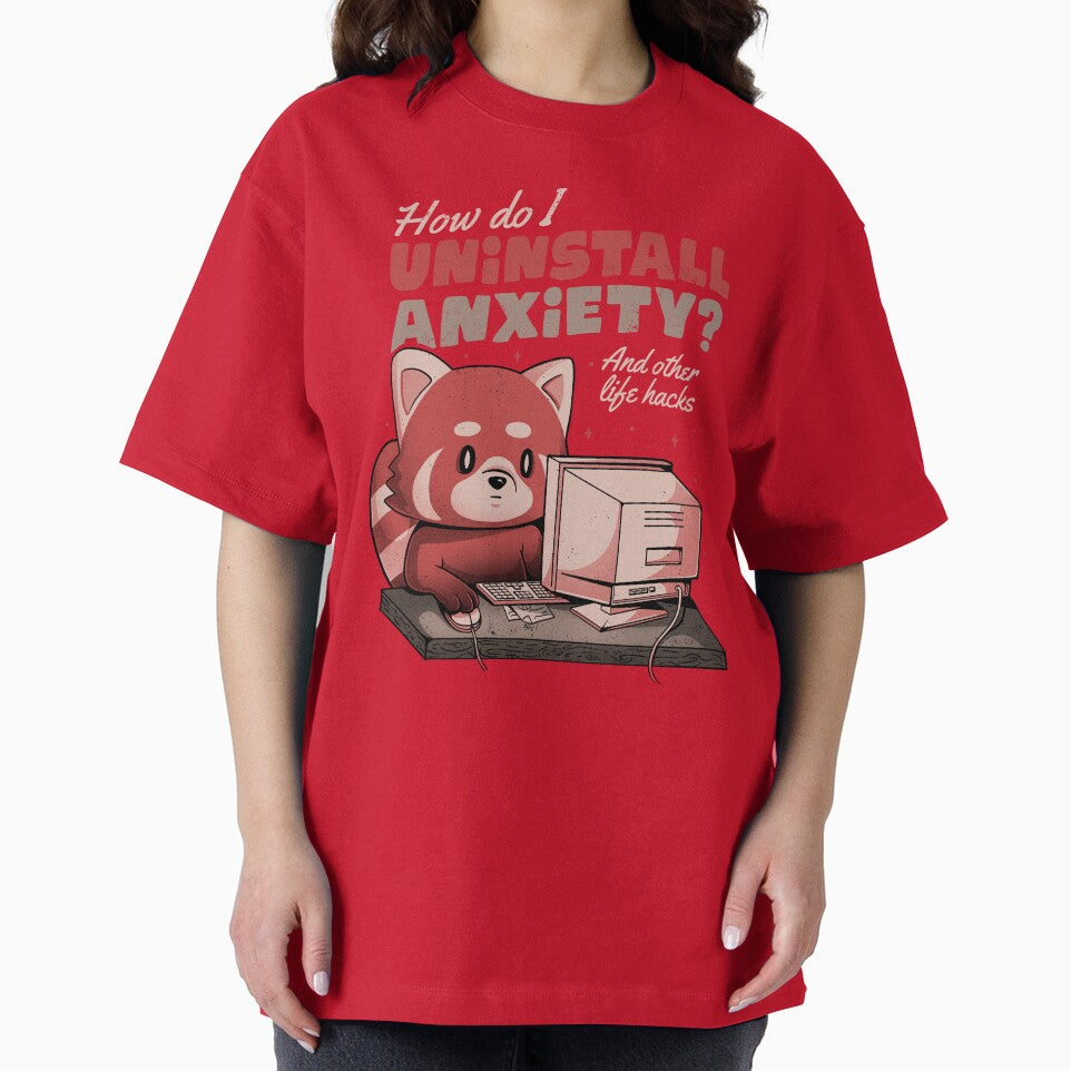 How Do I Uninstall Anxiety - Cute Funny Raccoon Gift by EduEly