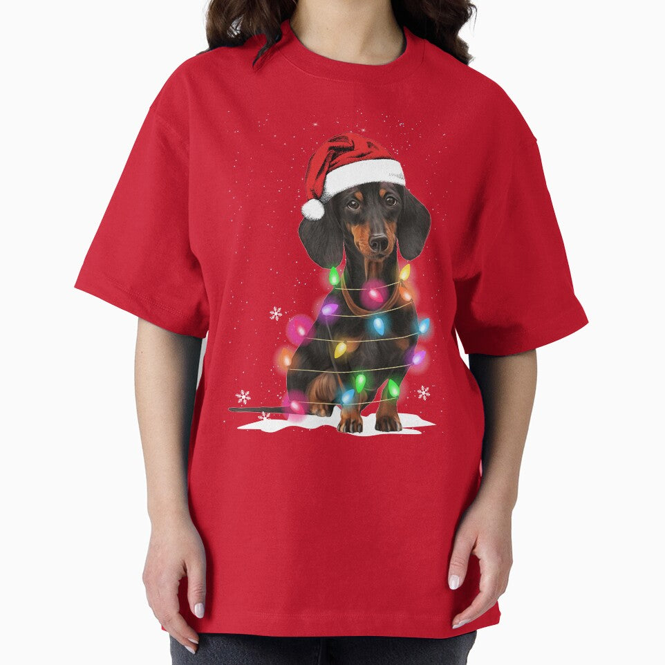Dachshund Christmas Lights With Snow Sweater by DogsHearted