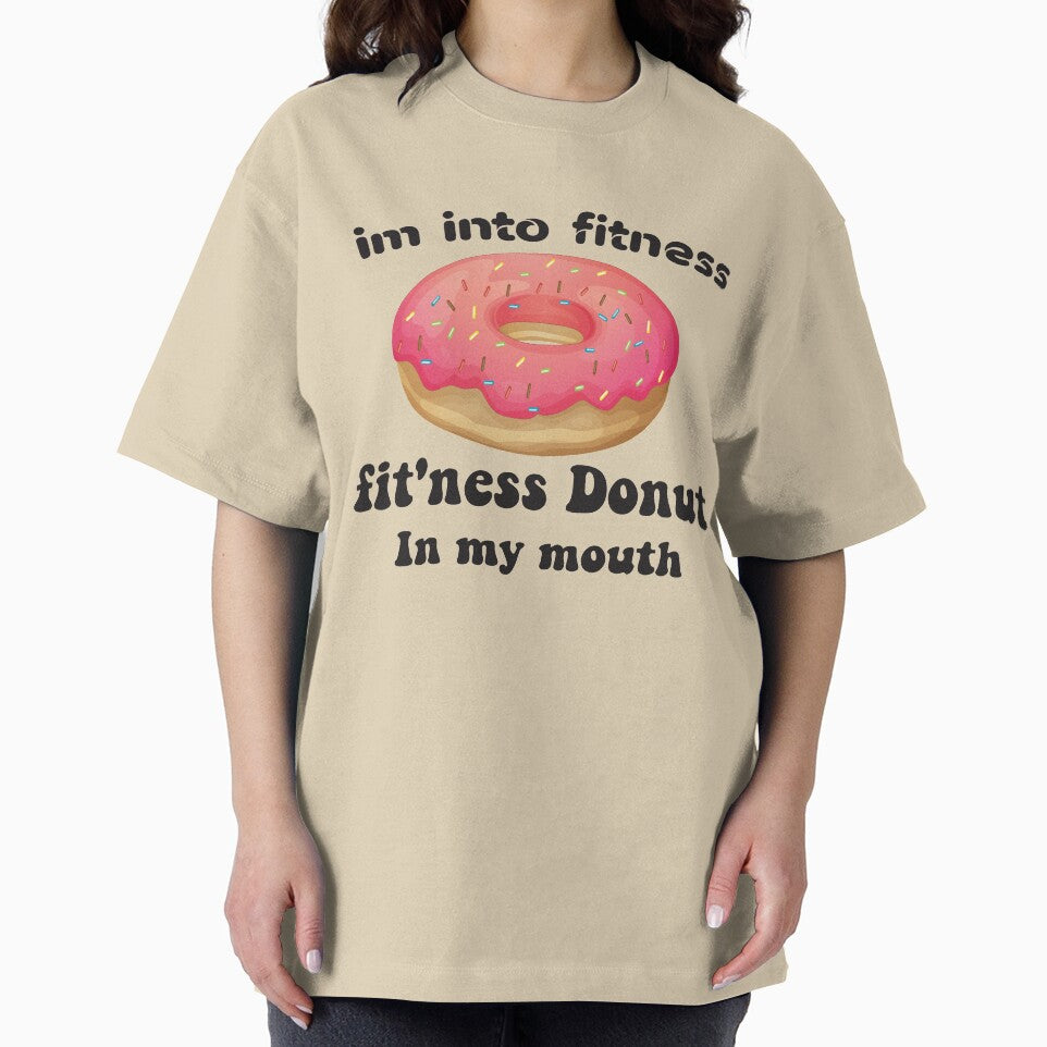 Im into fitness fit'ness Donut in my mouth-Stickers & Magnets- Shirt, Funny Fitness T Shirt, Donut Tuesday, Food Shirt by Aminepop